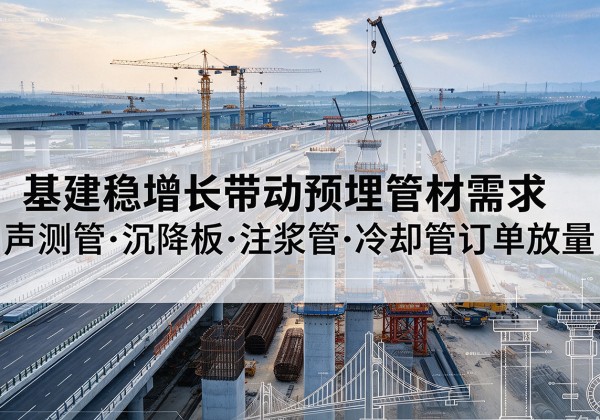 老城基建稳增长带动预埋监测管材需求，声测管、沉降板、注浆管订单持续放量